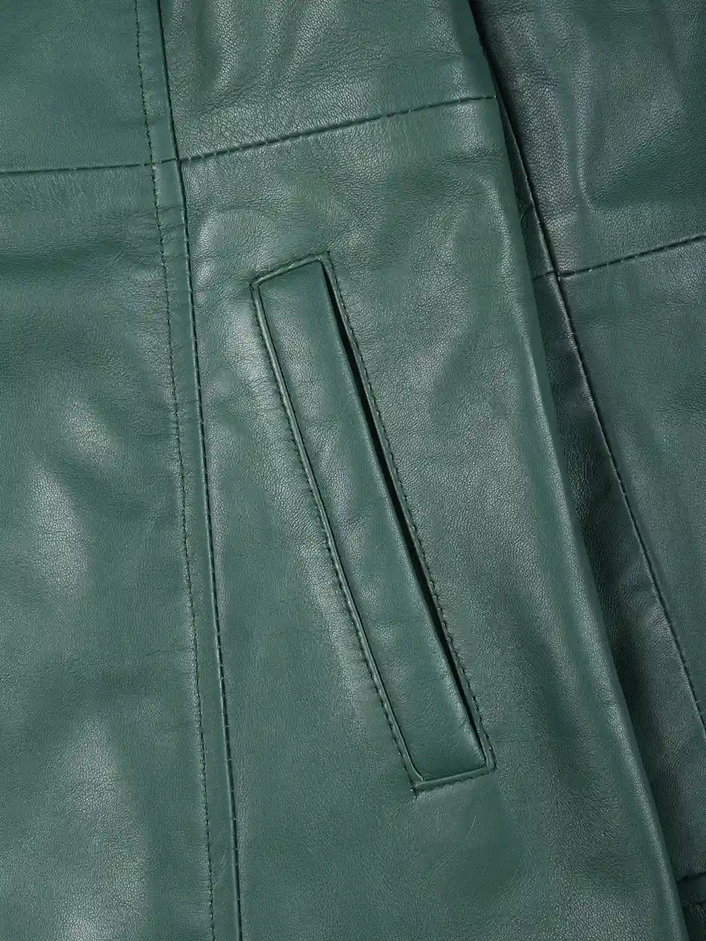 Kandis Women's Green Real Leather Car Coat