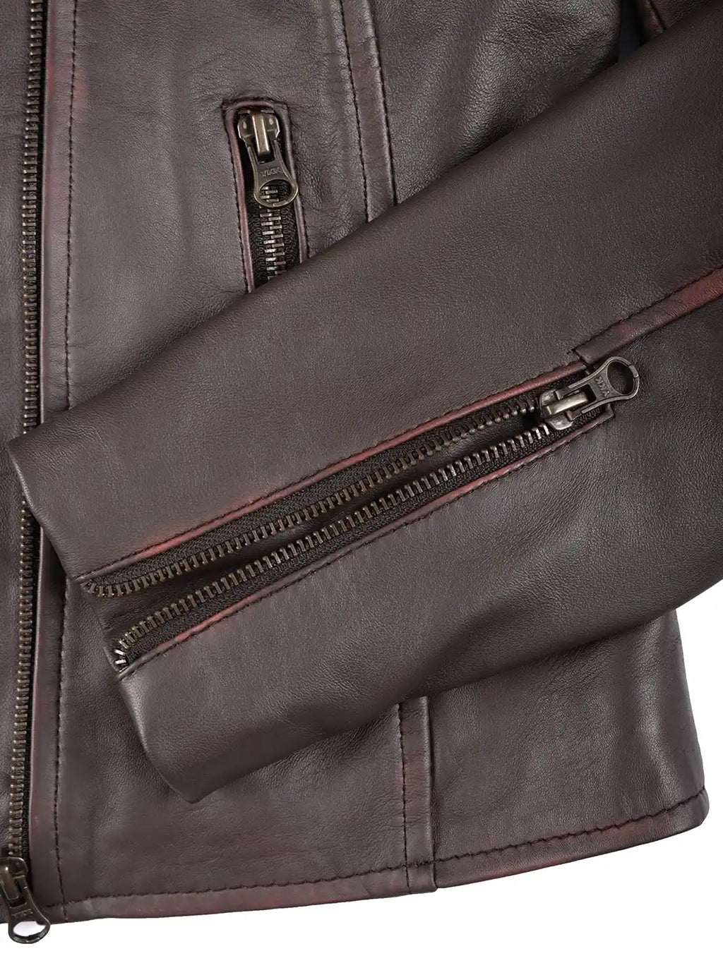 Women's Dark Brown Asymmetrical Leather Biker Jacket