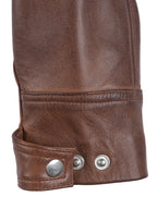 Johnson Women's Cognac Brown Cafe Racer Style Leather Jacket