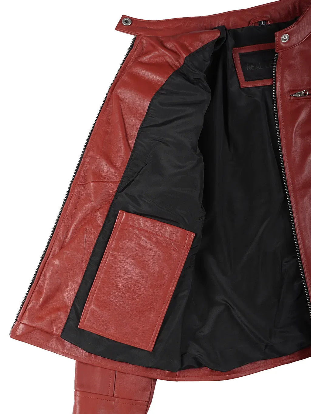 Women's Dodge Cafe Racer Red Leather Jacket