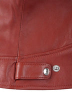 Women's Dodge Cafe Racer Red Leather Jacket