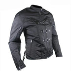 Women’s Removable Armor Black Fabric Motorcycle Jacket