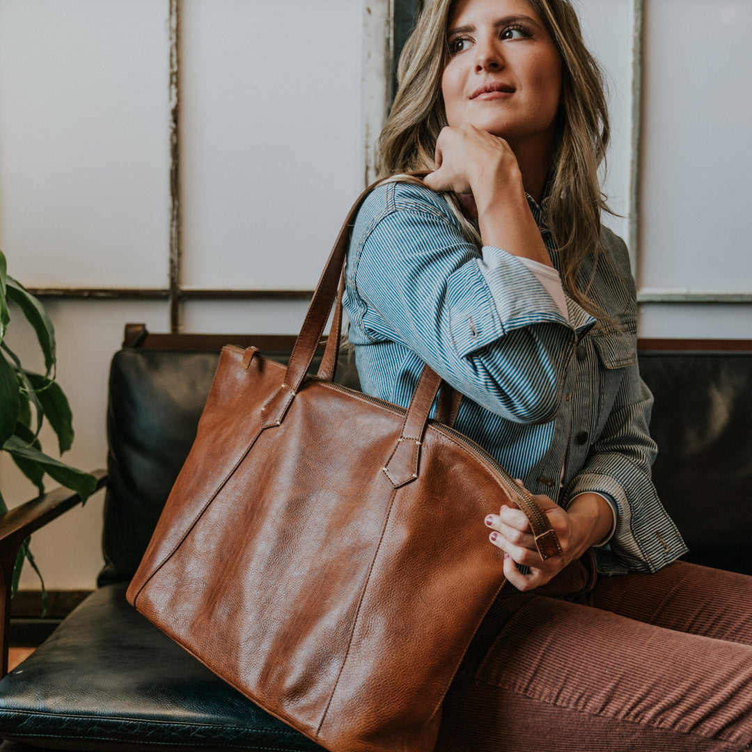 Walker Leather Tote Bag | Rustic Tan