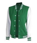 Women's Green and White Varsity Jacket