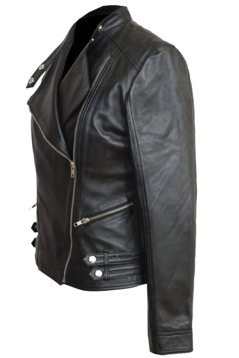 Flashback Black Leather Biker Jacket