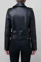 WOMENS BIKER LEATHER JACKET TALL