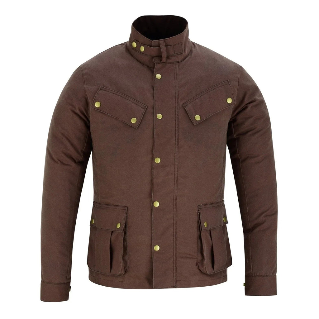 Zodiac Waxed Cotton Motorcycle Jacket Textile Biker Fashion