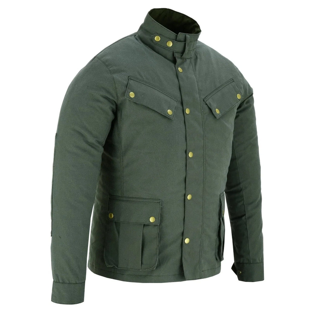 Zodiac Waxed Cotton Motorcycle Jacket Textile Biker Fashion